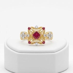 Royal Ruby Filigree Statement Ring