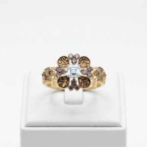 Vintage Paisley Champagne Diamond Ring